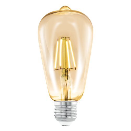 Лампа светодиодная филаментная Eglo E27 4W 2200К янтарь 11521 изображение в интернет-магазине Cramer Light