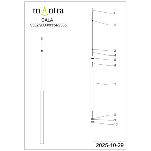Подвесной модульный светильник без основания Mantra Cala 9335 изображение в интернет-магазине Cramer Light фото 6
