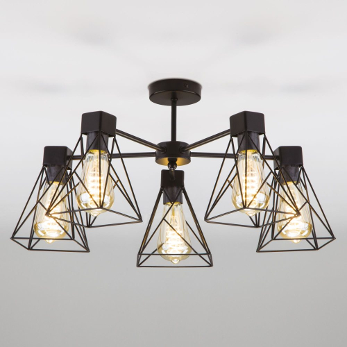 Потолочная люстра Eurosvet Trappola 70107/5 черный изображение в интернет-магазине Cramer Light фото 5