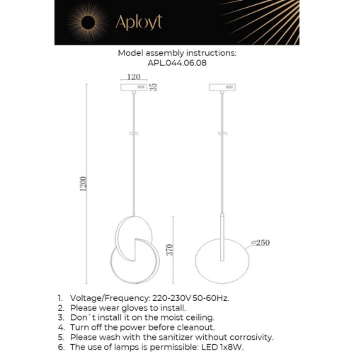 Подвесной светильник Aployt Mila APL.044.06.08 изображение в интернет-магазине Cramer Light фото 12