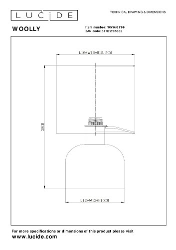Настольная лампа Lucide Woolly 10516/01/66 изображение в интернет-магазине Cramer Light фото 5