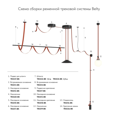 Трек-ремень Denkirs Belty base TR5500-LG изображение в интернет-магазине Cramer Light фото 4