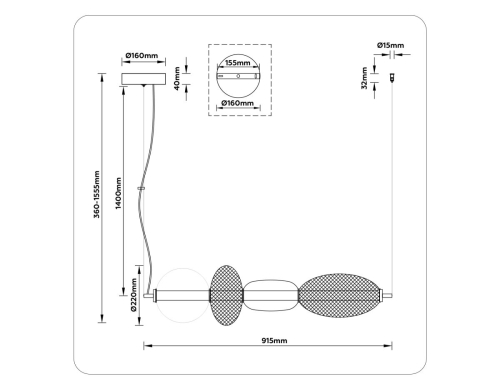 Подвесная люстра Ambrella Light High Light Modern LH11010 изображение в интернет-магазине Cramer Light фото 7