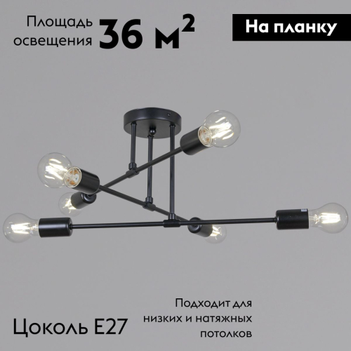 Потолочная люстра Reluce 90800-0.3-06 BK изображение в интернет-магазине Cramer Light фото 2