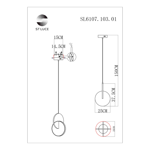 Подвесной светильник ST Luce Eclisse SL6107.103.01 изображение в интернет-магазине Cramer Light фото 8