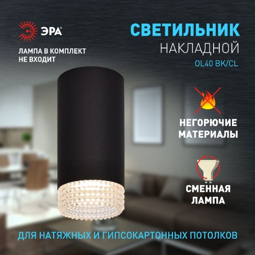 Накладной светильник Эра OL40 BK/CL Б0058479 изображение в интернет-магазине Cramer Light фото 8