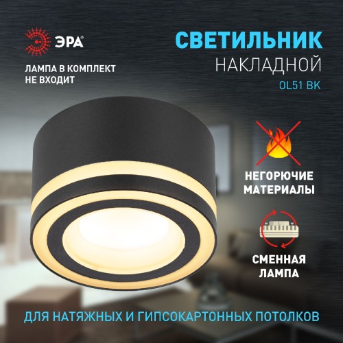 Накладной светильник Эра OL51 BK Б0059805 изображение в интернет-магазине Cramer Light фото 8