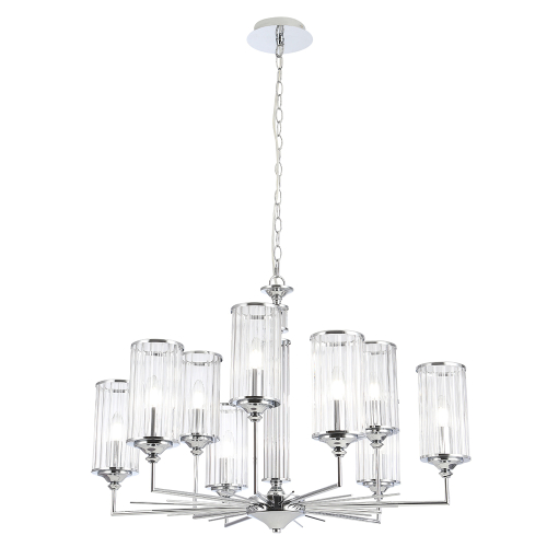 Подвесная люстра Crystal Lux GLORIA SP9 CHROME изображение в интернет-магазине Cramer Light фото 3