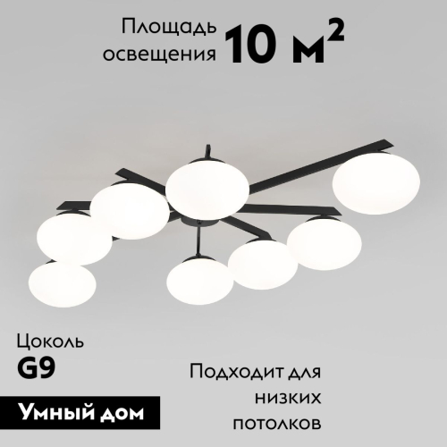 Потолочная люстра Eurosvet Opaline 70220/8 черный a065767 изображение в интернет-магазине Cramer Light фото 2
