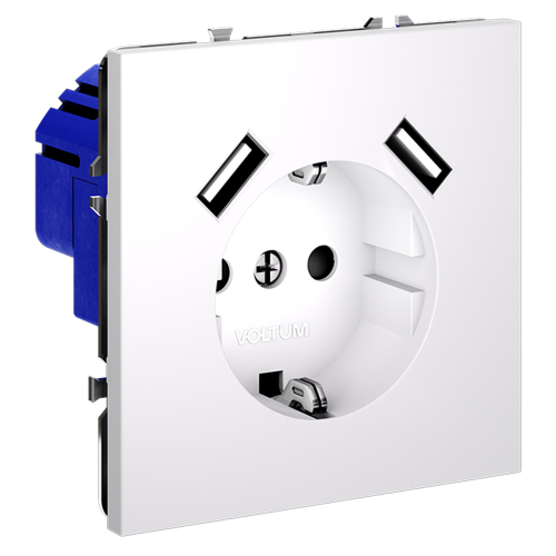 Розетка с USB Voltum S70 VLS040402 (белый матовый) дополнительное фото фото 4