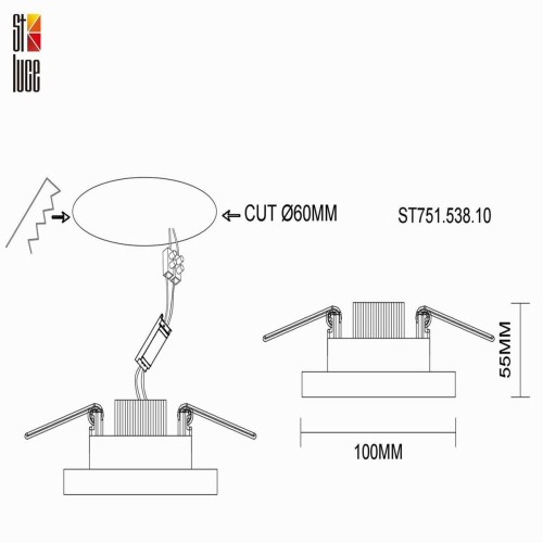 Встраиваемый светильник ST Luce ST751 ST751.538.10 изображение в интернет-магазине Cramer Light фото 4