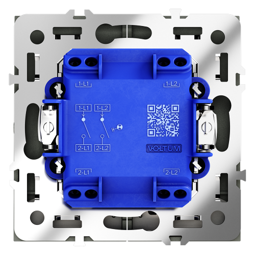 Выключатель двухклавишный с подсветкой Voltum S70 VLS020207 (графит) дополнительное фото фото 5