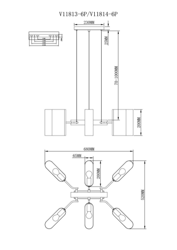 Подвесная люстра Moderli Metalicana V11813-6P изображение в интернет-магазине Cramer Light фото 7