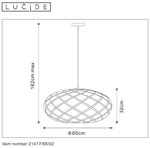 Подвесной светильник Lucide WOLFRAM 21417/65/02 изображение в интернет-магазине Cramer Light фото 2