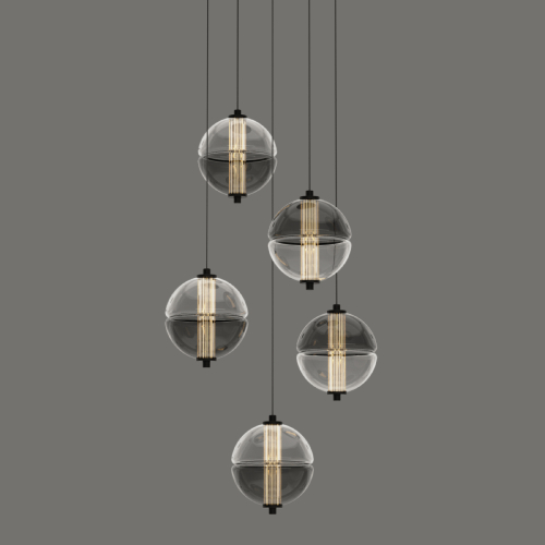 Каскадная люстра Delight Collection MD24022079-5A black/smoky изображение в интернет-магазине Cramer Light