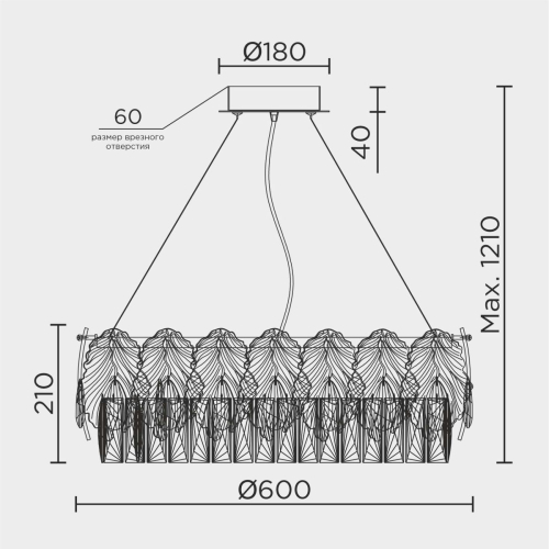 Подвесная люстра Modelux ML.7445.600 GD изображение в интернет-магазине Cramer Light фото 2