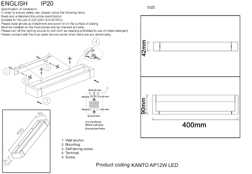 Настенный светильник Crystal Lux KANTO AP12W LED BL изображение в интернет-магазине Cramer Light фото 3