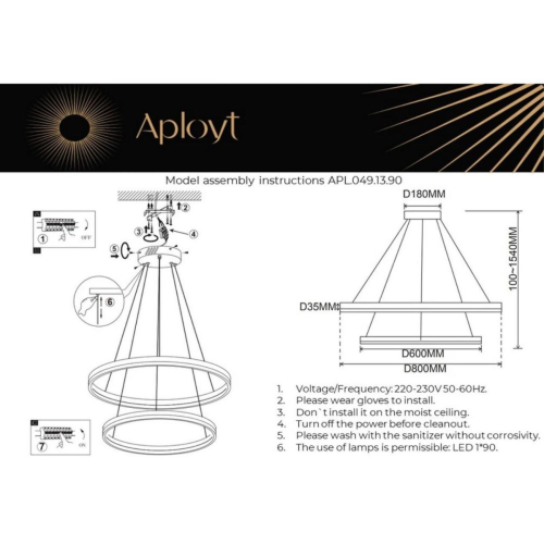 Подвесная люстра Aployt Armel APL.049.13.90 изображение в интернет-магазине Cramer Light фото 16