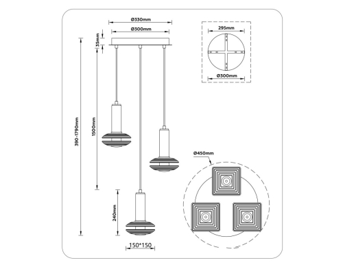Подвесной светильник Ambrella Light High Light Crystal LH31011 изображение в интернет-магазине Cramer Light фото 6