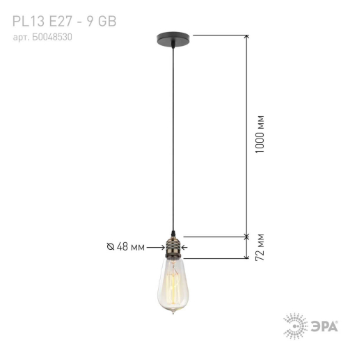 Подвесной светильник ЭРА PL13 E27 - 9 GB Б0048530 изображение в интернет-магазине Cramer Light фото 4