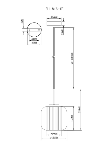 Подвесной светильник Moderli Ember V11816-1P изображение в интернет-магазине Cramer Light фото 7