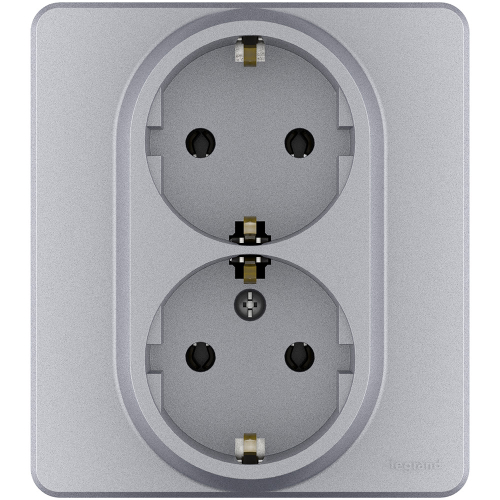 Розетка двойная с/з Legrand Inspiria 673752 дополнительное фото