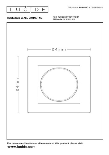 Диммер Lucide Recessed Wall Dimmer Nl 50000/00/31 дополнительное фото фото 6