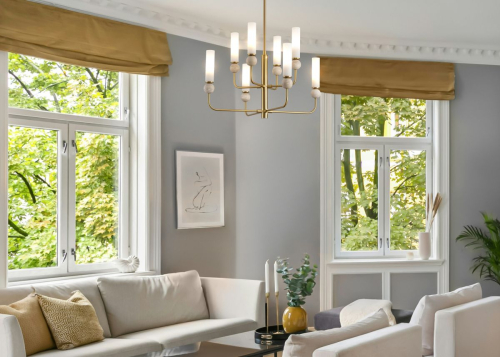 Люстра на штанге Freya Sunspot FR5482CL-08BS изображение в интернет-магазине Cramer Light фото 11