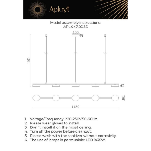 Подвесная люстра Aployt Usia APL.047.03.35 изображение в интернет-магазине Cramer Light фото 12