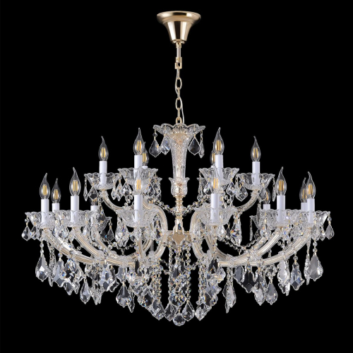 Подвесная люстра Crystal Lux CRISTELLE SP12+6 GOLD изображение в интернет-магазине Cramer Light фото 2