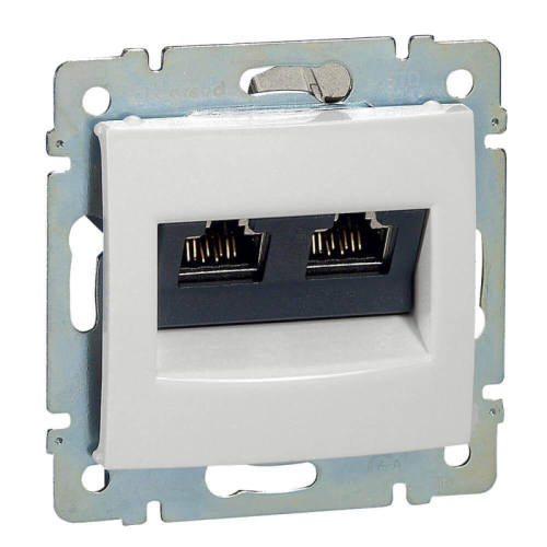 Розетка компьютерная 2хRJ45 Legrand Valena 6 кат UTP с захватами белая 774247 дополнительное фото