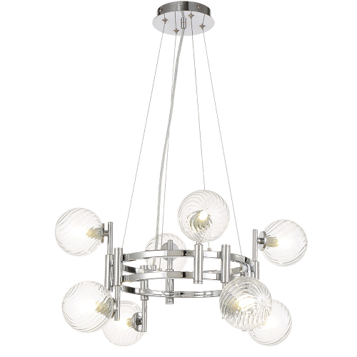 Подвесная люстра Crystal Lux LUXURY SP8 CHROME изображение в интернет-магазине Cramer Light фото 3