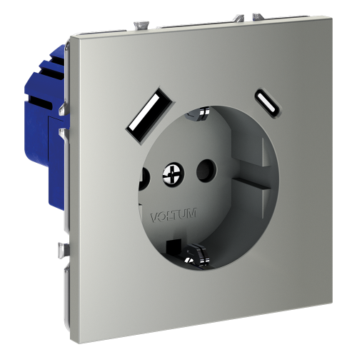 Розетка с USB, A+C Voltum S70 VLS040505 (сталь) дополнительное фото фото 7