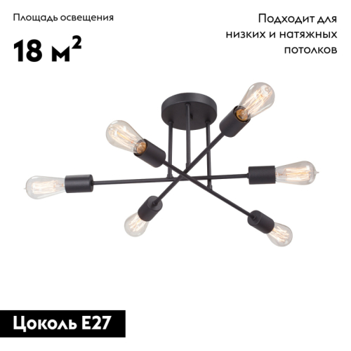 Потолочная люстра Vitaluce V3764-1/6PL изображение в интернет-магазине Cramer Light фото 2