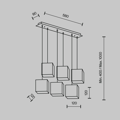 Подвесная люстра Modestyle MS.161.760 BS изображение в интернет-магазине Cramer Light фото 8