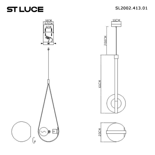 Подвесной светильник ST Luce Moonbag SL2002.413.01 изображение в интернет-магазине Cramer Light фото 5