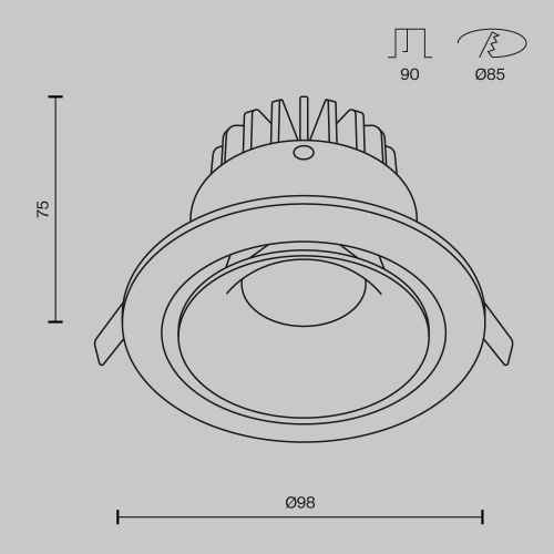 Встраиваемый светодиодный светильник Maytoni Zoom DL031-2-L12W изображение в интернет-магазине Cramer Light фото 11