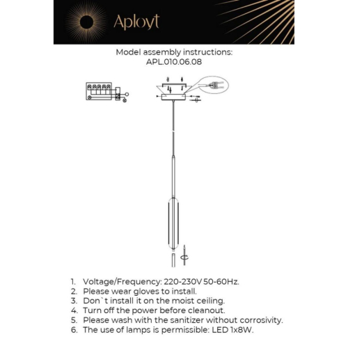 Подвесной светильник APLOYT Carla APL.010.06.08 изображение в интернет-магазине Cramer Light фото 12