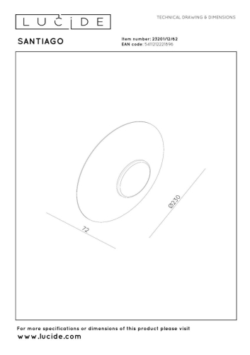 Настенный светильник Lucide Santiago 23201/12/62 изображение в интернет-магазине Cramer Light фото 7