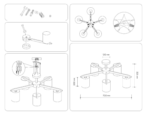 Люстра на штанге Ambrella Light Loft TR83113 изображение в интернет-магазине Cramer Light фото 7