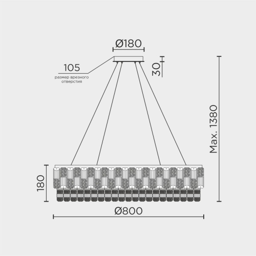 Подвесная люстра Modelux ML.7039.800 CR изображение в интернет-магазине Cramer Light фото 8