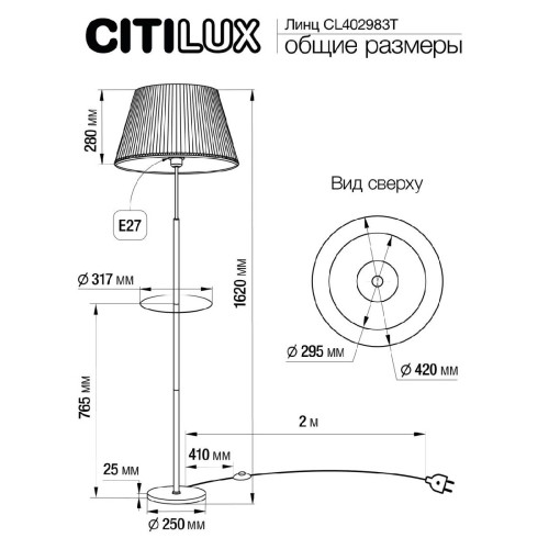 Торшер Citilux Линц CL402983T изображение в интернет-магазине Cramer Light фото 10