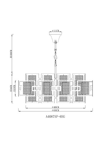 Подвесная люстра Arte Lamp Blake A4087SP-6SG изображение в интернет-магазине Cramer Light фото 5