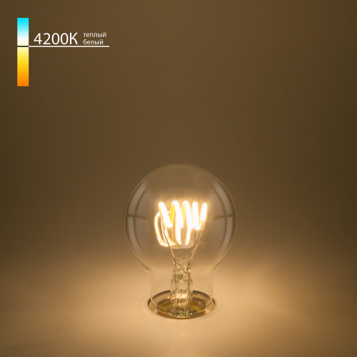 Лампа светодиодная филаментная Elektrostandard E27 6W 4200K прозрачная 4690389041532 изображение в интернет-магазине Cramer Light фото 2