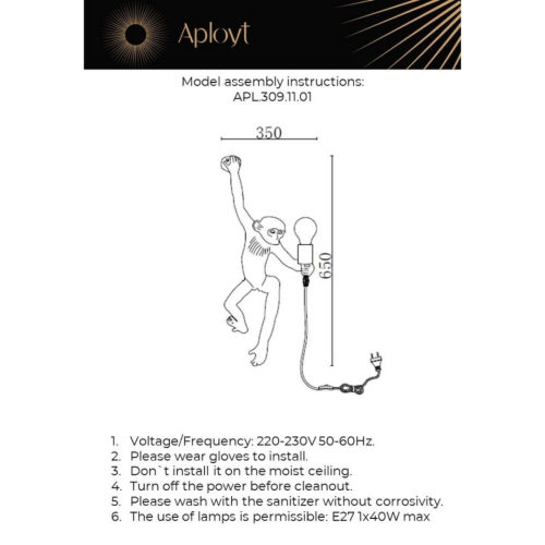 Настенный светильник Aployt Magali APL.309.11.01 изображение в интернет-магазине Cramer Light фото 2