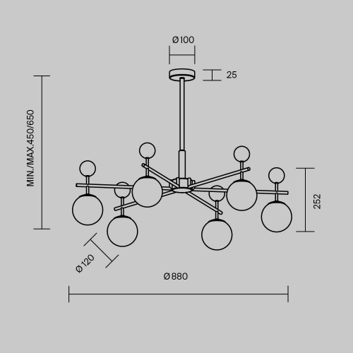 Люстра на штанге Maytoni Museo MOD436PL-07BS изображение в интернет-магазине Cramer Light фото 6