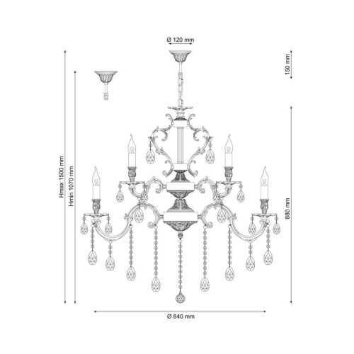 Подвесная люстра Lucia Tucci Ashanti 1250.18 Clear изображение в интернет-магазине Cramer Light фото 2