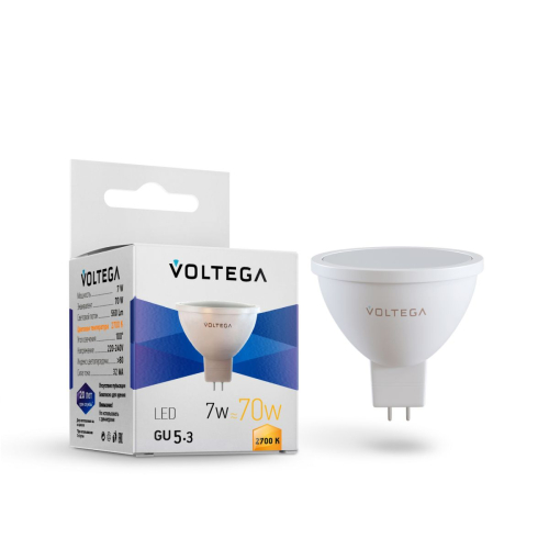 Лампа светодиодная Voltega GU5.3 7W 2700K 7255 изображение в интернет-магазине Cramer Light