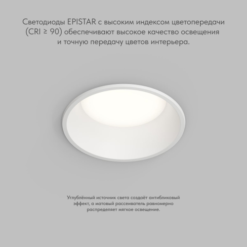 Точечный встраиваемый влагозащищенный светильник Denkirs Trim DK2450-WH изображение в интернет-магазине Cramer Light фото 4