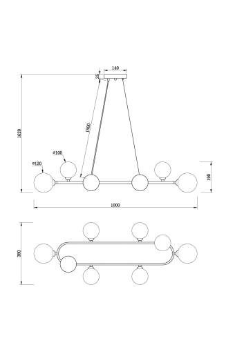 Подвесной светильник Freya Globos FR5222PL-08B1 изображение в интернет-магазине Cramer Light фото 5